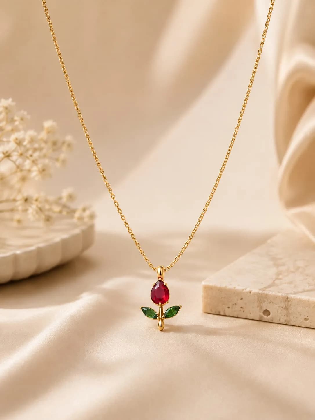 Meroon tulip necklace